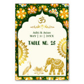 Numéro De Table mariage hindou traditionnel place assise ivoire ém (Dos)