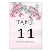 Numéro De Table Mariage hivernal à l'aquarelle Cônes de pin Oiseau (Par défaut)