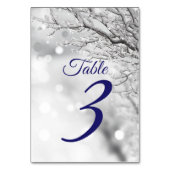Numéro De Table Mariage hivernal scintillant de neige et de glace (Dos)