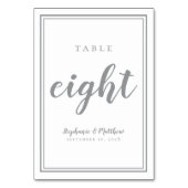 Numéro de table mariage huit simple | Gris ultime (Dos)