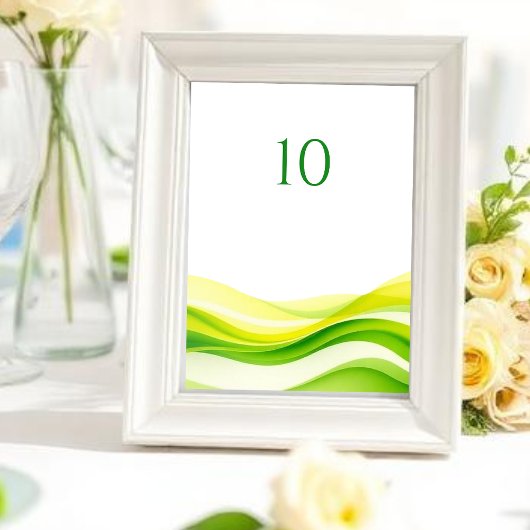 Numéro De Table Mariage Île Citron Vert et Jaune