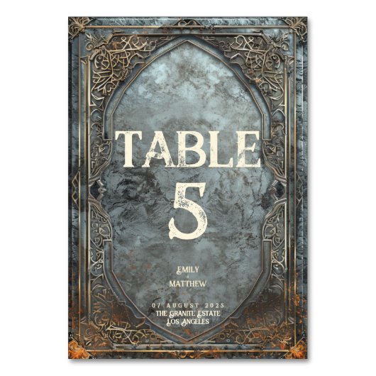 Numéro De Table Mariage Imaginaire Dwarven Splendor (Par défaut)