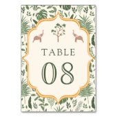 Numéro De Table Mariage indien des éléphants de forêt tropicale (Dos)