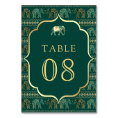 Numéro De Table Mariage indien Emerald and Gold Elephant (Par défaut)
