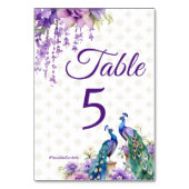Numéro De Table Mariage indien violet de Peacock (Par défaut)