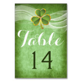 Numéro de table mariage irlandais de trèfle et voi (Dos)