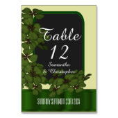 Numéro De Table Mariage irlandais vert, crème et shamrock (Dos)