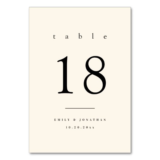 Numéro De Table Mariage ivoire classique (Par défaut)