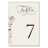 Numéro De Table Mariage ivoire Fleur sauvage délicat Tableau numér (Dos)