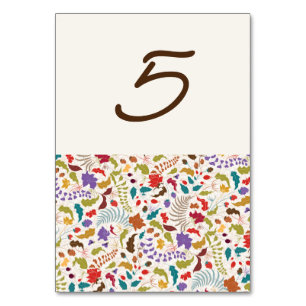 Numéro De Table Mariage Jardin de fleurs exotiques Wild Rose Woods
