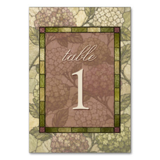 Numéro De Table Mariage Jardin de Verre Coloré