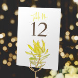 Numéro De Table Mariage jaune leucadendron aquarelle floral<br><div class="desc">Carte de numéro de tableau du mariage de fleurs d'aquarelle jaune conebush. Changez vos numéros un par un et ajoutez chacun à votre panier. Leucadendron jaune peint à la main aquarelle art par Sarah Trett direct et exclusivement pour www.mylittleedenweddings.com sur Zazzle.</div>