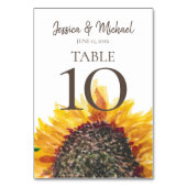 Numéro De Table Mariage Jaune Marron Blanc Bohème Tournesol (Dos)