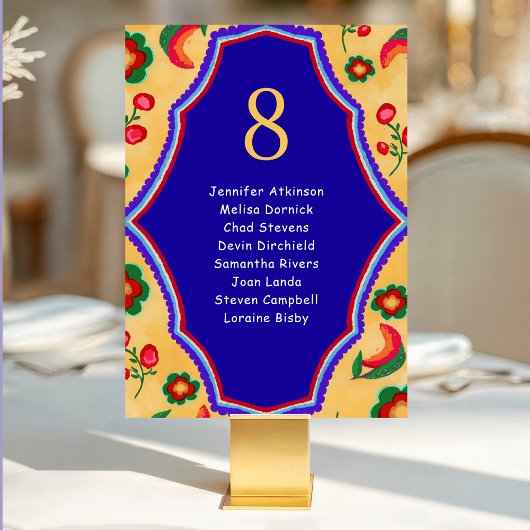 Numéro De Table Mariage jaune mexicain