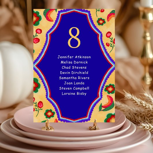 Numéro De Table Mariage jaune mexicain