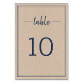 Numéro De Table Mariage Kraft de marine frontalière simple (Dos)