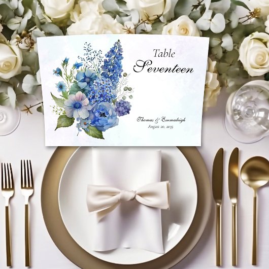 Numéro De Table Mariage large de Bohème bleu violet