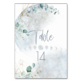 Numéro De Table Mariage | Lune poussiéreuse bleue Amoureuse (Dos)