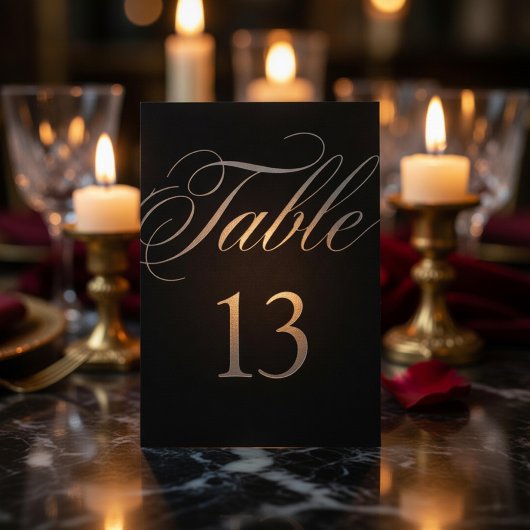 Numéro De Table Mariage Luxe Ardoise Sombre