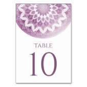 Numéro De Table Mariage Mandala à Dentelle Rose (Dos)