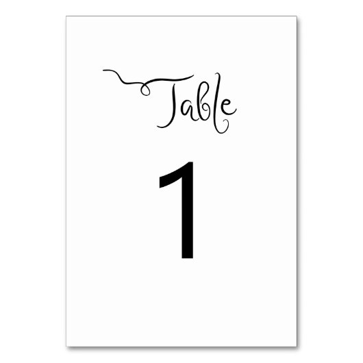 Numéro De Table Mariage Manuscrit Excentrique (Par défaut)