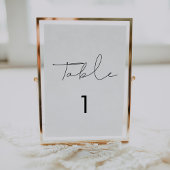 Numéro De Table Mariage manuscrit minimaliste