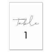 Numéro De Table Mariage manuscrit minimaliste (Dos)