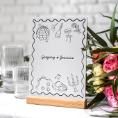 Numéro De Table Mariage manuscrit Whimsical Quirky tiré à la main
