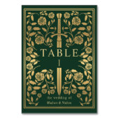 Numéro De Table Mariage médiéval royal vert (Par défaut)