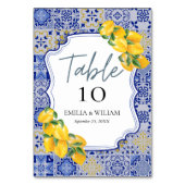Numéro De Table Mariage Méditerranéen au Citron (Par défaut)