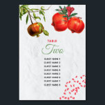 Numéro De Table Mariage méditerranéen de la grenade rouge<br><div class="desc">Un beau design avec des fruits de grenade rouge rustique et des feuilles sur un mur de lavage blanc de style méditerranéen. Un élégant mariage botanique mariage de grenade design de numéro de table parfait pour les mariages de style méditerranéen. Des invitations de mariage et d'autres articles de papeterie sont...</div>