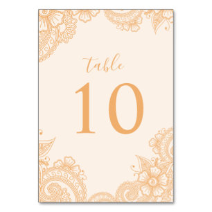 Numéro de table Mariage Mehndi