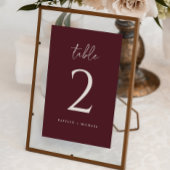 Numéro De Table Mariage Merlot moderne