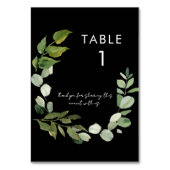 Numéro De Table Mariage Message de Feuillage Simple Noir (Par défaut)