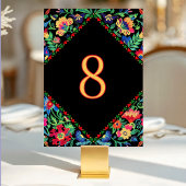 Numéro De Table Mariage mexicain coloré