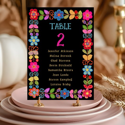 Numéro De Table Mariage mexicain moderne