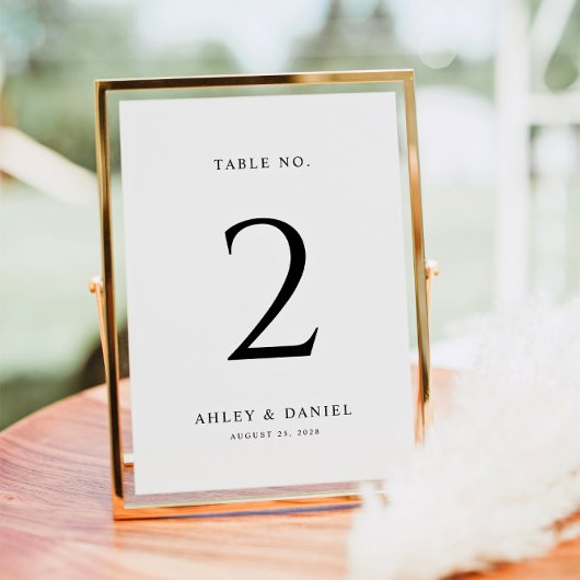 Numéro De Table Mariage minimal classique