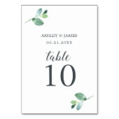 Numéro De Table Mariage minimal de feuillage Eucalyptus à script c (Dos)