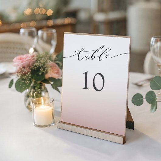Numéro De Table Mariage Minimal Rose Gold