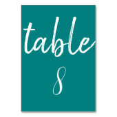 Numéro De Table Mariage minimal typographie sarcelle moderne (Par défaut)