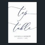 Numéro De Table Mariage minimaliste bleu marine Top Table personna<br><div class="desc">(**VEUILLEZ NOTER : Pour commander, il vous suffit d'ajuster votre numéro de table (et votre nom/date) et d'ajouter chaque numéro à votre panier séparément. Vérifiez ensuite une fois que vous avez terminé.) Belle, élégante, moderne et minimaliste, carte numéro de table. Entièrement personnalisable avec vos noms (ou Nom de l'événement) et...</div>