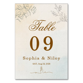 Numéro De Table Mariage minimaliste d'art en ligne moderne