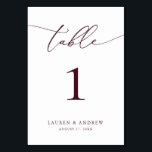 Numéro De Table Mariage minimaliste du vin de Bourgogne | Ta perso<br><div class="desc">(**VEUILLEZ NOTER : Pour commander, il vous suffit d'ajuster votre numéro de table (et votre nom/date) et d'ajouter chaque numéro à votre panier séparément. Vérifiez ensuite une fois que vous avez terminé.) Belle, élégante, moderne et minimaliste, carte numéro de table. Entièrement personnalisable avec vos noms (ou Nom de l'événement) et...</div>