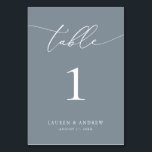 Numéro De Table Mariage minimaliste Dusty Blue | Événement personn<br><div class="desc">(**VEUILLEZ NOTER : Pour commander, il vous suffit d'ajuster votre numéro de table (et votre nom/date) et d'ajouter chaque numéro à votre panier séparément. Vérifiez ensuite une fois que vous avez terminé.) Belle, élégante, moderne et minimaliste, carte numéro de table. Entièrement personnalisable avec vos noms (ou Nom de l'événement) et...</div>