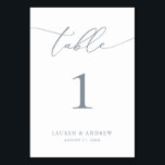 Numéro De Table Mariage minimaliste Dusty Blue | Table personnalis<br><div class="desc">(**VEUILLEZ NOTER : Pour commander, il vous suffit d'ajuster votre numéro de table (et votre nom/date) et d'ajouter chaque numéro à votre panier séparément. Vérifiez ensuite une fois que vous avez terminé.) Belle, élégante, moderne et minimaliste, carte numéro de table. Entièrement personnalisable avec vos noms (ou Nom de l'événement) et...</div>
