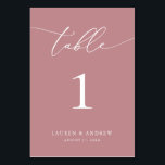 Numéro De Table Mariage minimaliste Dusty Rose | Événement personn<br><div class="desc">(**VEUILLEZ NOTER : Pour commander, il vous suffit d'ajuster votre numéro de table (et votre nom/date) et d'ajouter chaque numéro à votre panier séparément. Vérifiez ensuite une fois que vous avez terminé.) Belle, élégante, moderne et minimaliste, carte numéro de table. Entièrement personnalisable avec vos noms (ou Nom de l'événement) et...</div>