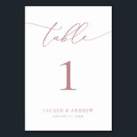 Numéro De Table Mariage minimaliste Dusty Rose | Table personnalis<br><div class="desc">(**VEUILLEZ NOTER : Pour commander, il vous suffit d'ajuster votre numéro de table (et votre nom/date) et d'ajouter chaque numéro à votre panier séparément. Vérifiez ensuite une fois que vous avez terminé.) Belle, élégante, moderne et minimaliste, carte numéro de table. Entièrement personnalisable avec vos noms (ou Nom de l'événement) et...</div>