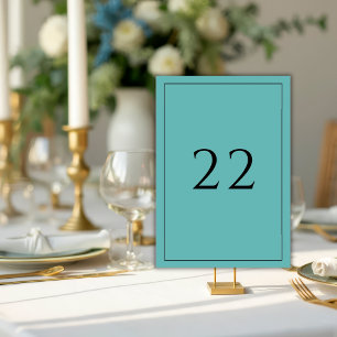 Numéro De Table Mariage Minimaliste Élégant Bleu Vert