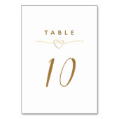 Numéro De Table Mariage minimaliste Élégant Or (Par défaut)
