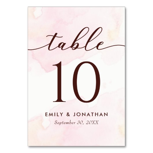 Numéro De Table Mariage minimaliste moderne (Dos)